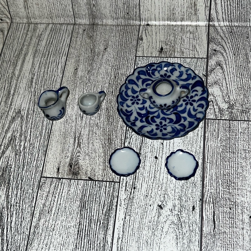 6 piece mini ceramic tea set